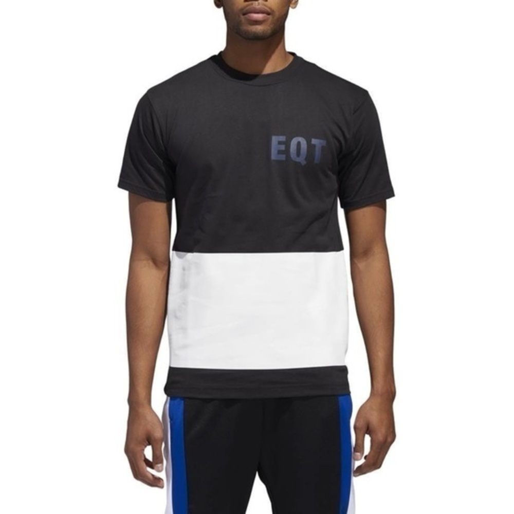 Adidas Men’s EQT Colorblock T-Shirt Graphite White | Size Medium